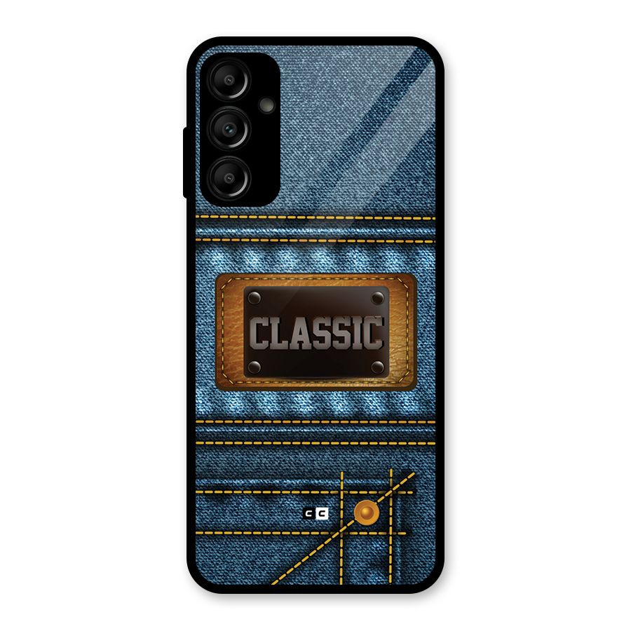 Classic Denim Glass Back Case for Galaxy A14 5G