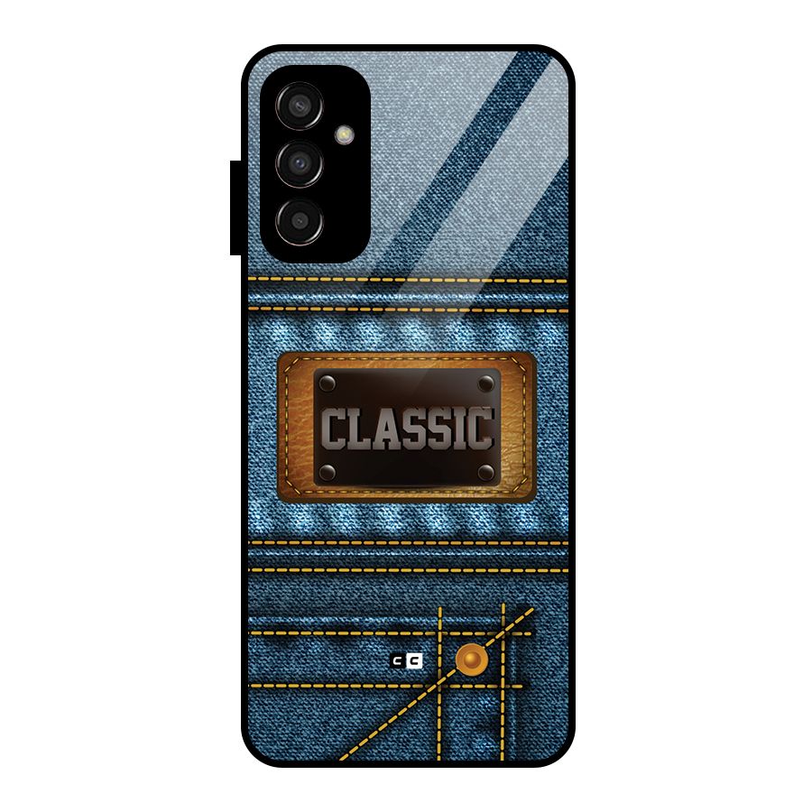 Classic Denim Glass Back Case for Galaxy F13