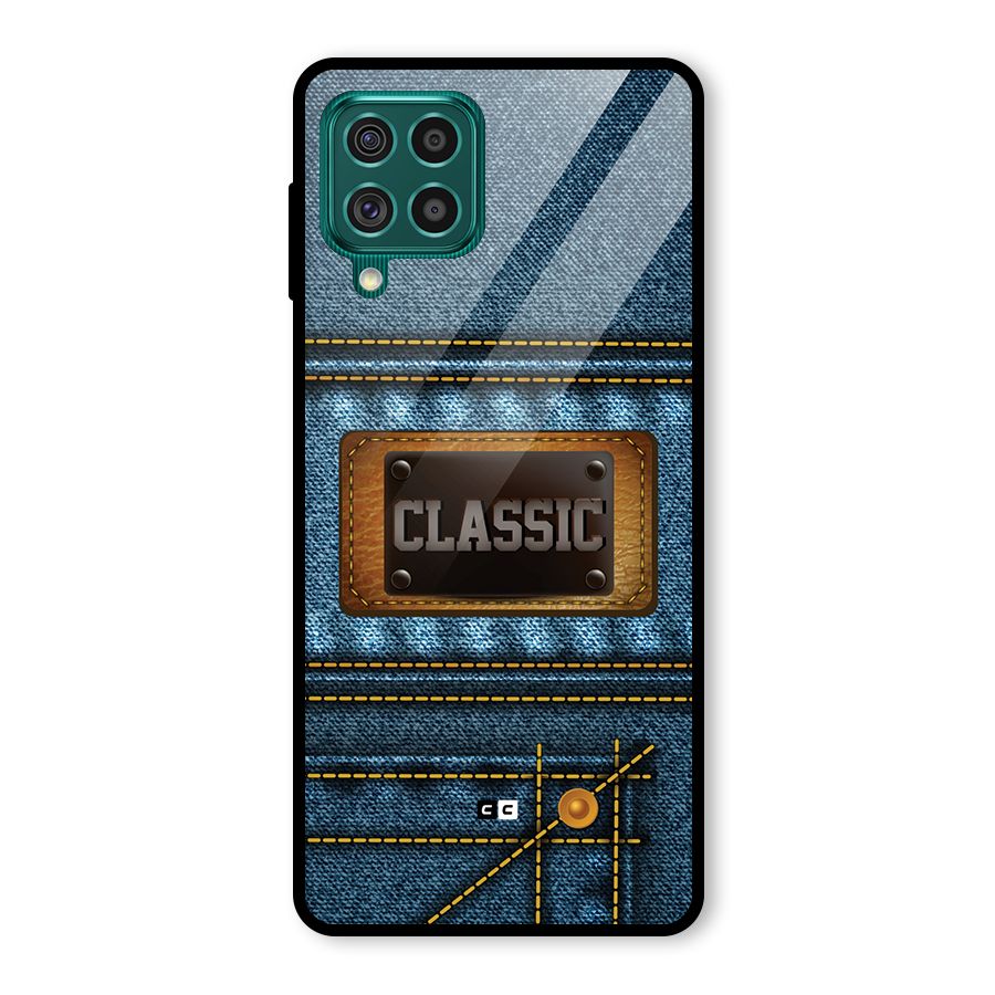 Classic Denim Glass Back Case for Galaxy F62