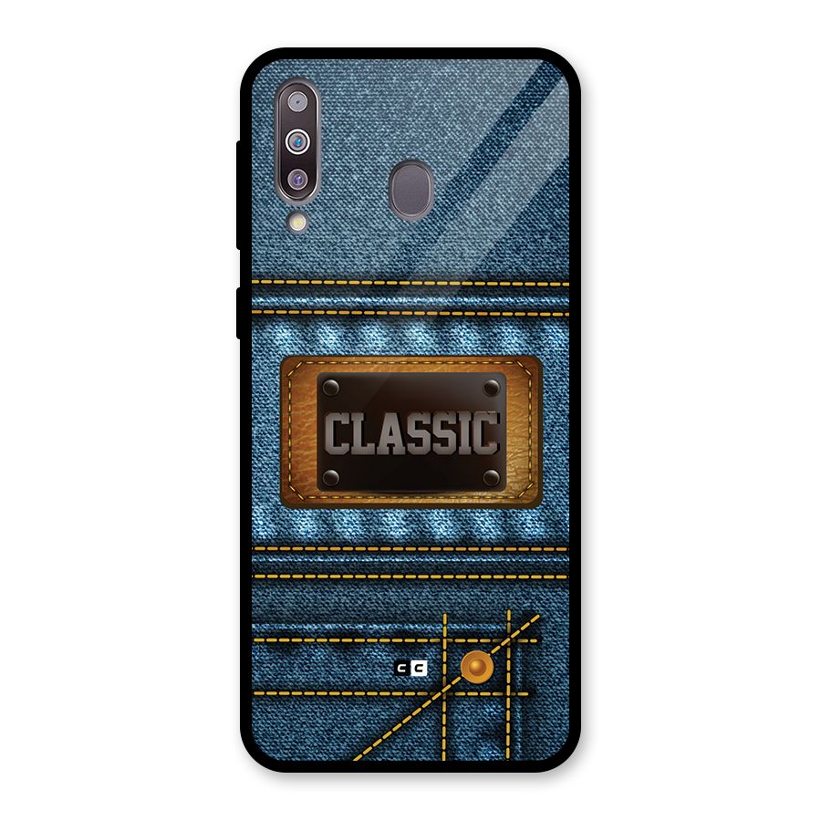 Classic Denim Glass Back Case for Galaxy M30