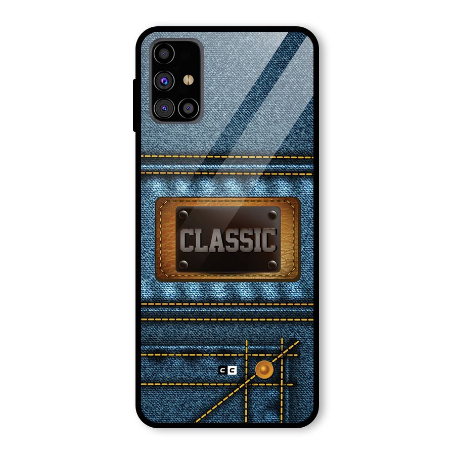 Classic Denim Glass Back Case for Galaxy M31s