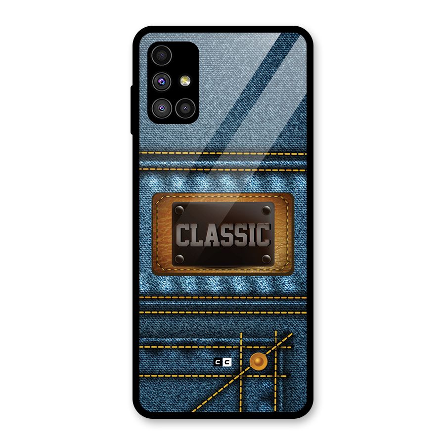 Classic Denim Glass Back Case for Galaxy M51