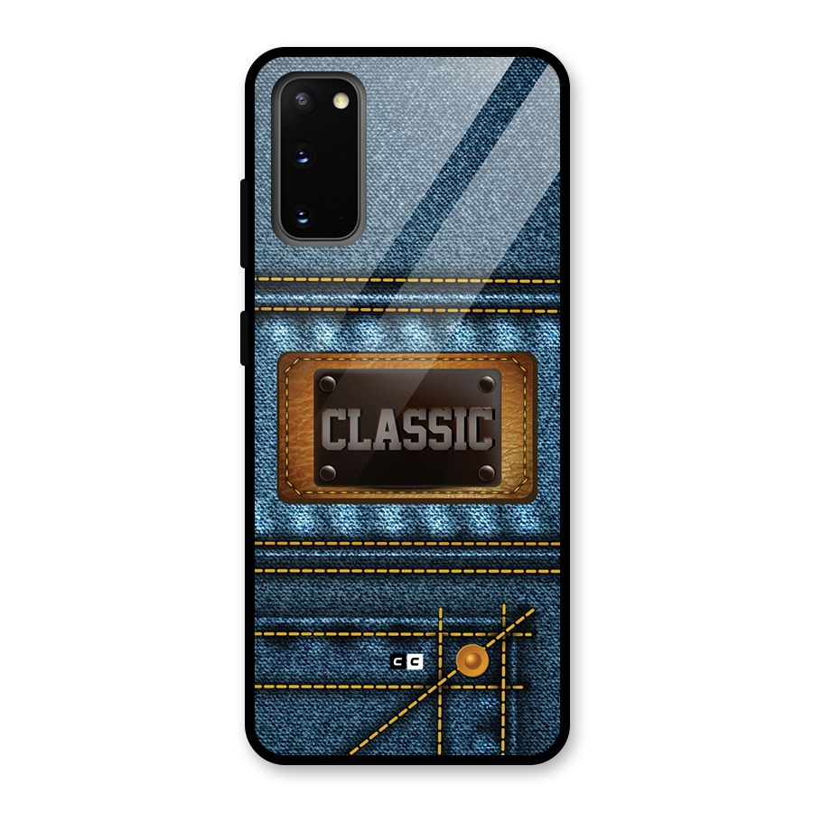 Classic Denim Glass Back Case for Galaxy S20