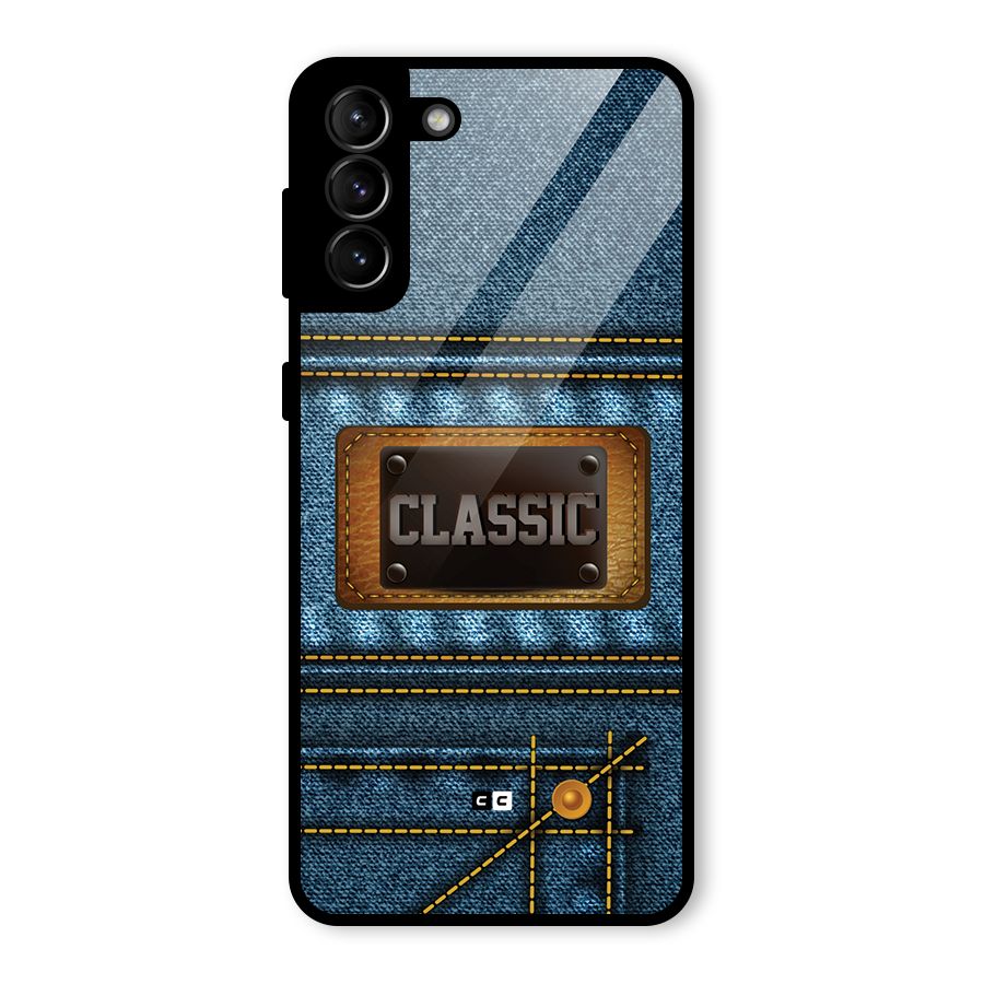 Classic Denim Glass Back Case for Galaxy S21 Plus