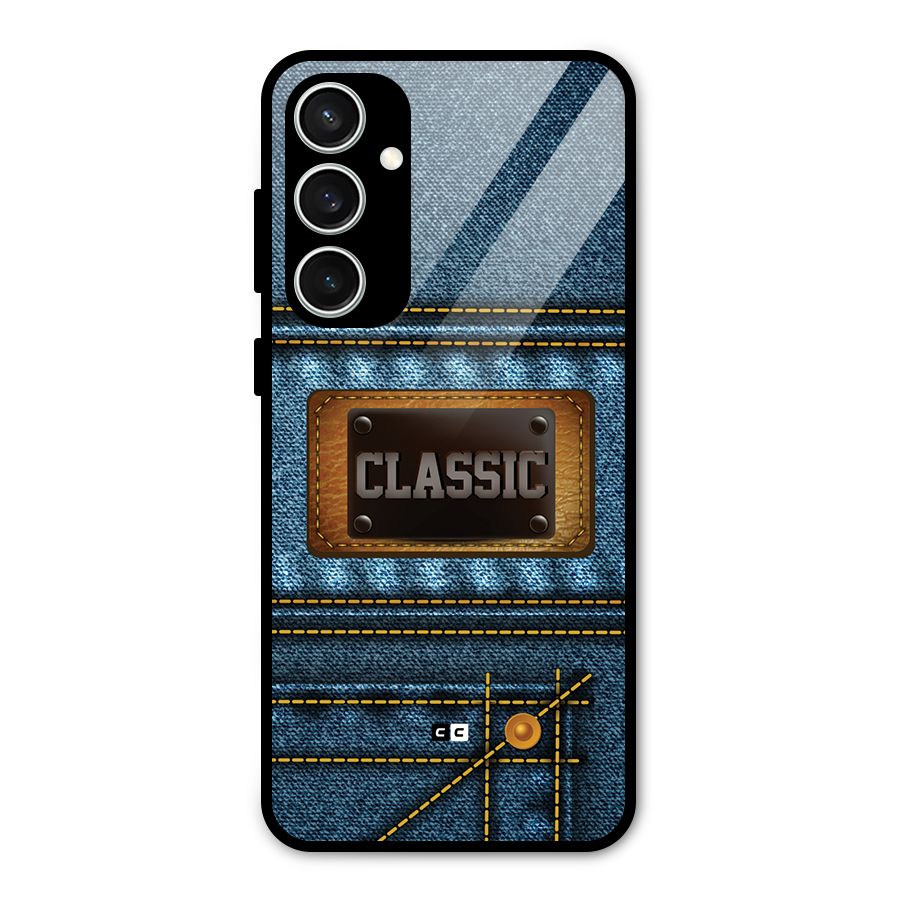 Classic Denim Glass Back Case for Galaxy S23 FE