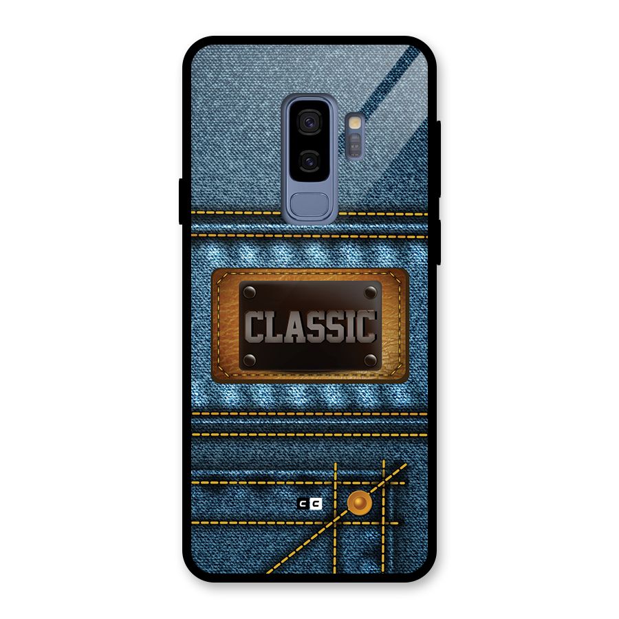 Classic Denim Glass Back Case for Galaxy S9 Plus