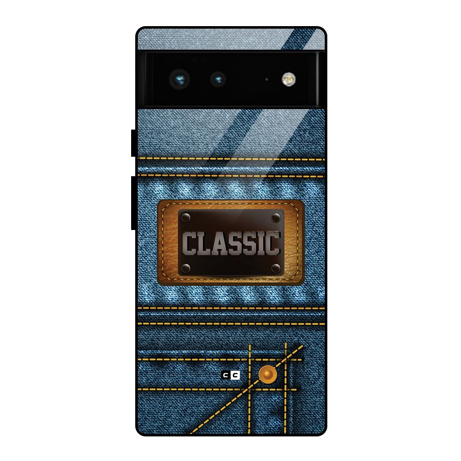 Classic Denim Glass Back Case for Google Pixel 6