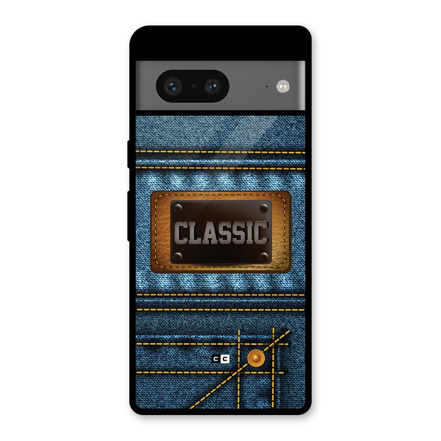 Classic Denim Glass Back Case for Google Pixel 7
