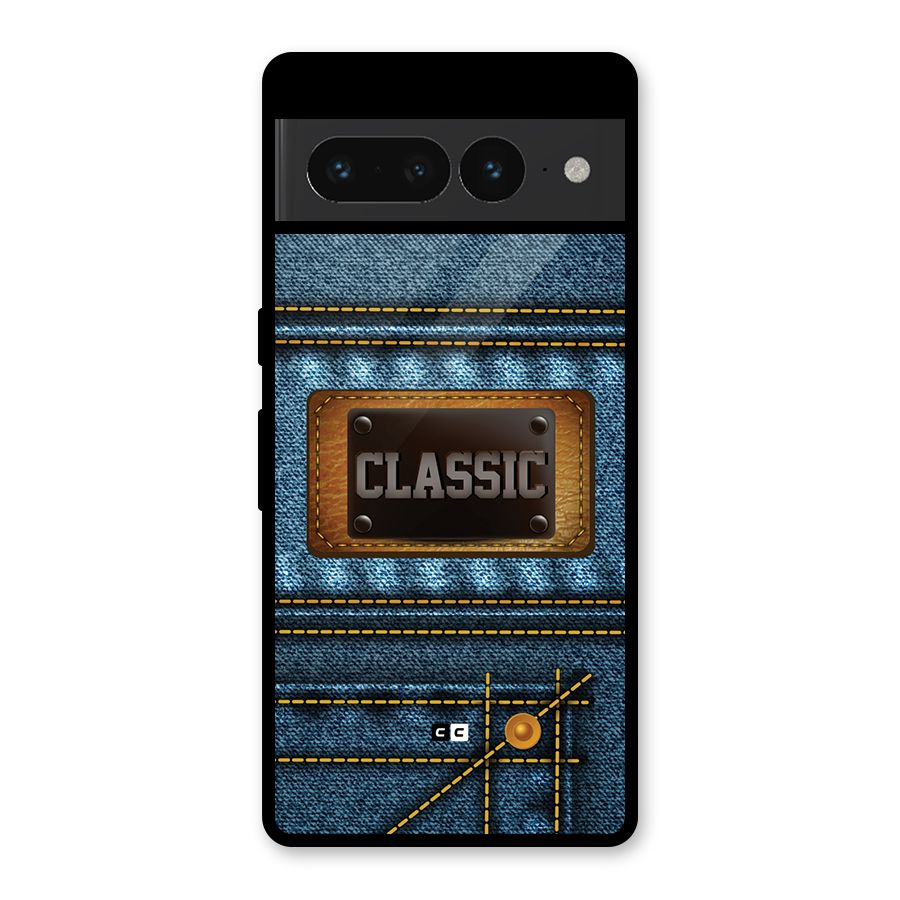 Classic Denim Glass Back Case for Google Pixel 7 Pro