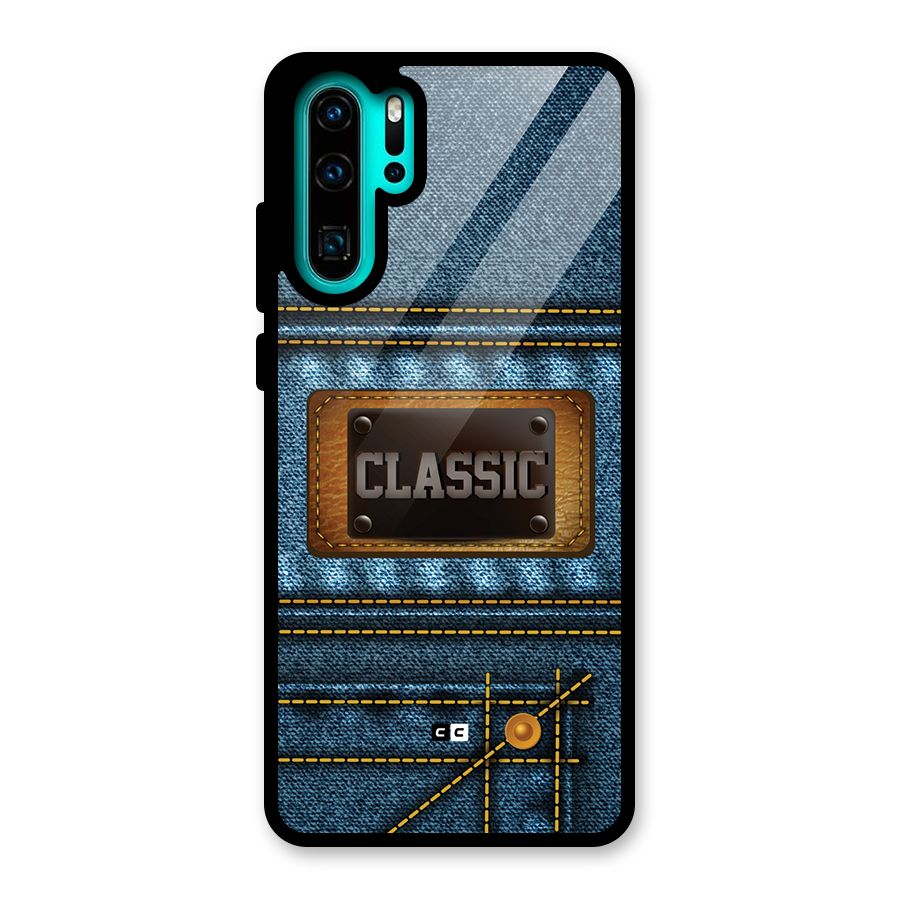 Classic Denim Glass Back Case for Huawei P30 Pro