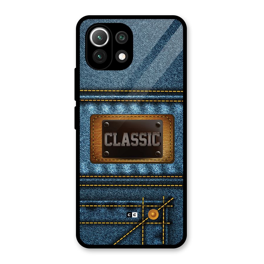 Classic Denim Glass Back Case for Mi 11 Lite NE 5G