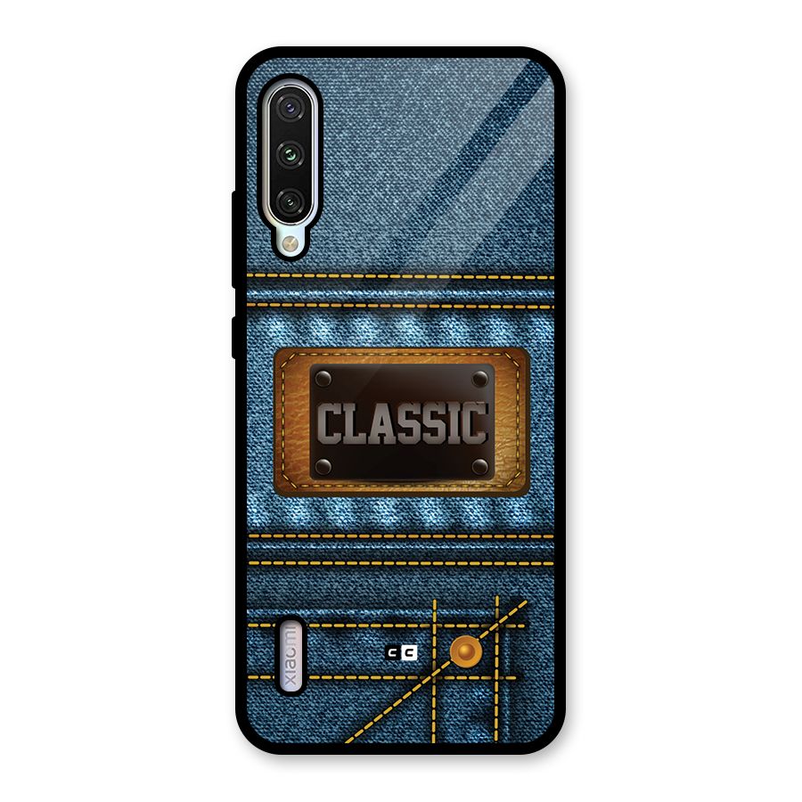 Classic Denim Glass Back Case for Mi A3