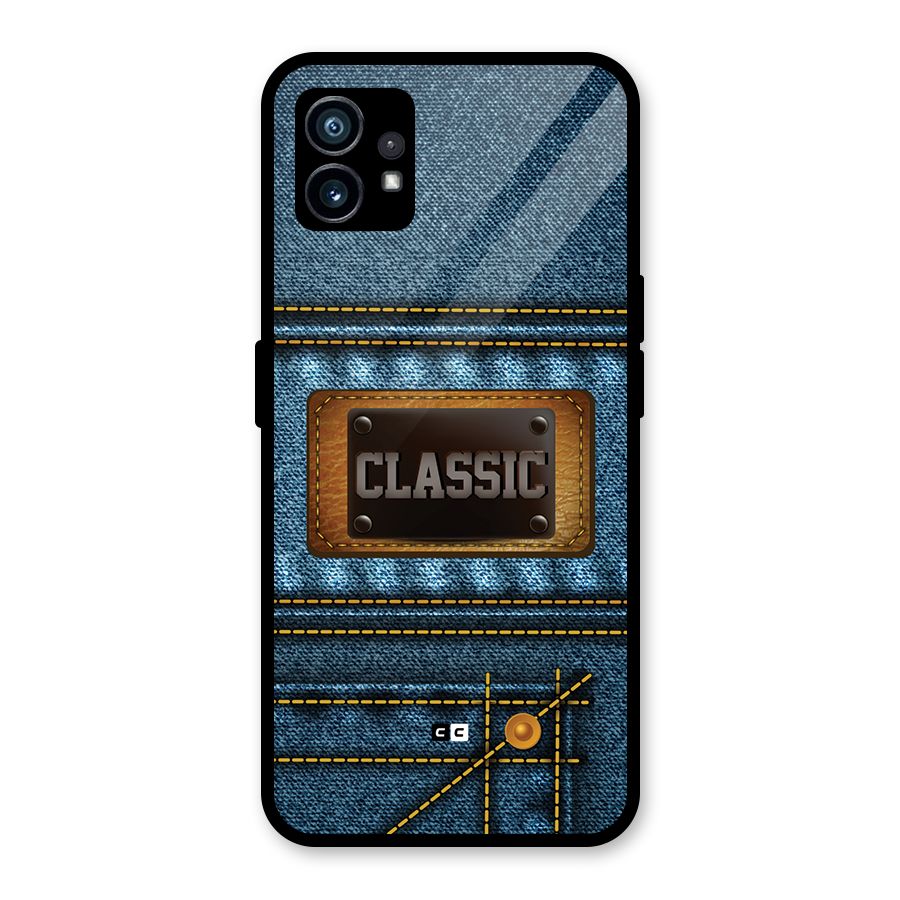 Classic Denim Glass Back Case for Nothing Phone 1