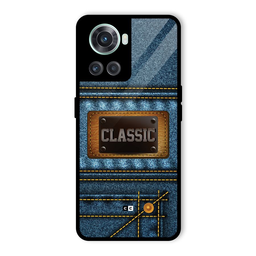 Classic Denim Glass Back Case for OnePlus 10R