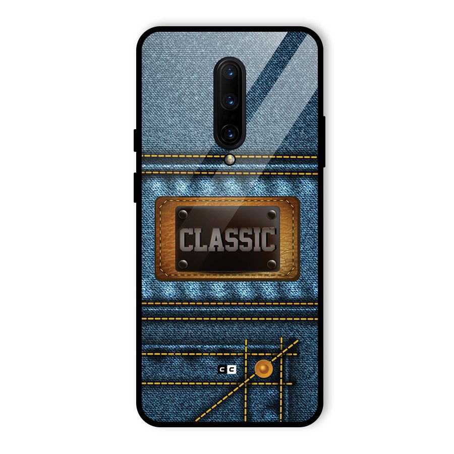 Classic Denim Glass Back Case for OnePlus 7 Pro