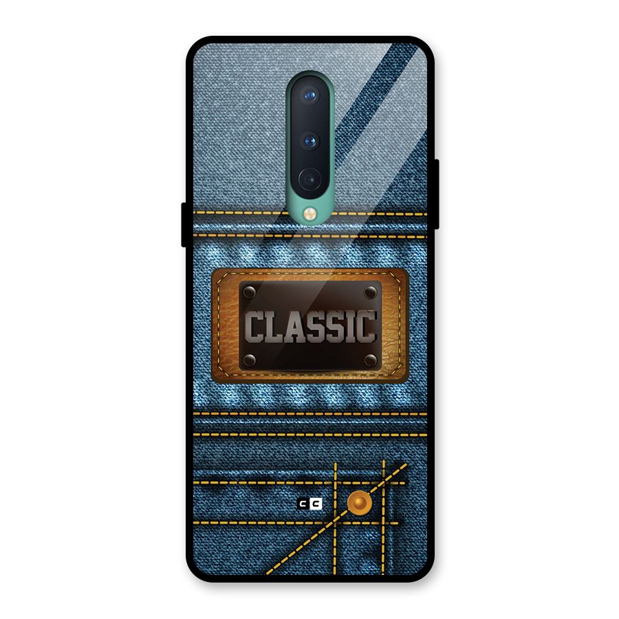 Classic Denim Glass Back Case for OnePlus 8