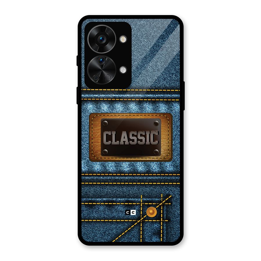 Classic Denim Glass Back Case for OnePlus Nord 2T