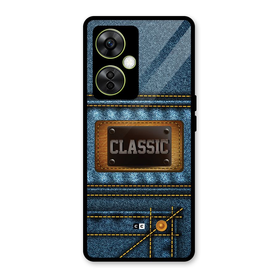 Classic Denim Glass Back Case for OnePlus Nord CE 3 Lite