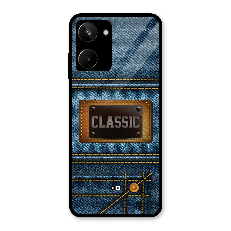 Classic Denim Glass Back Case for Realme 10