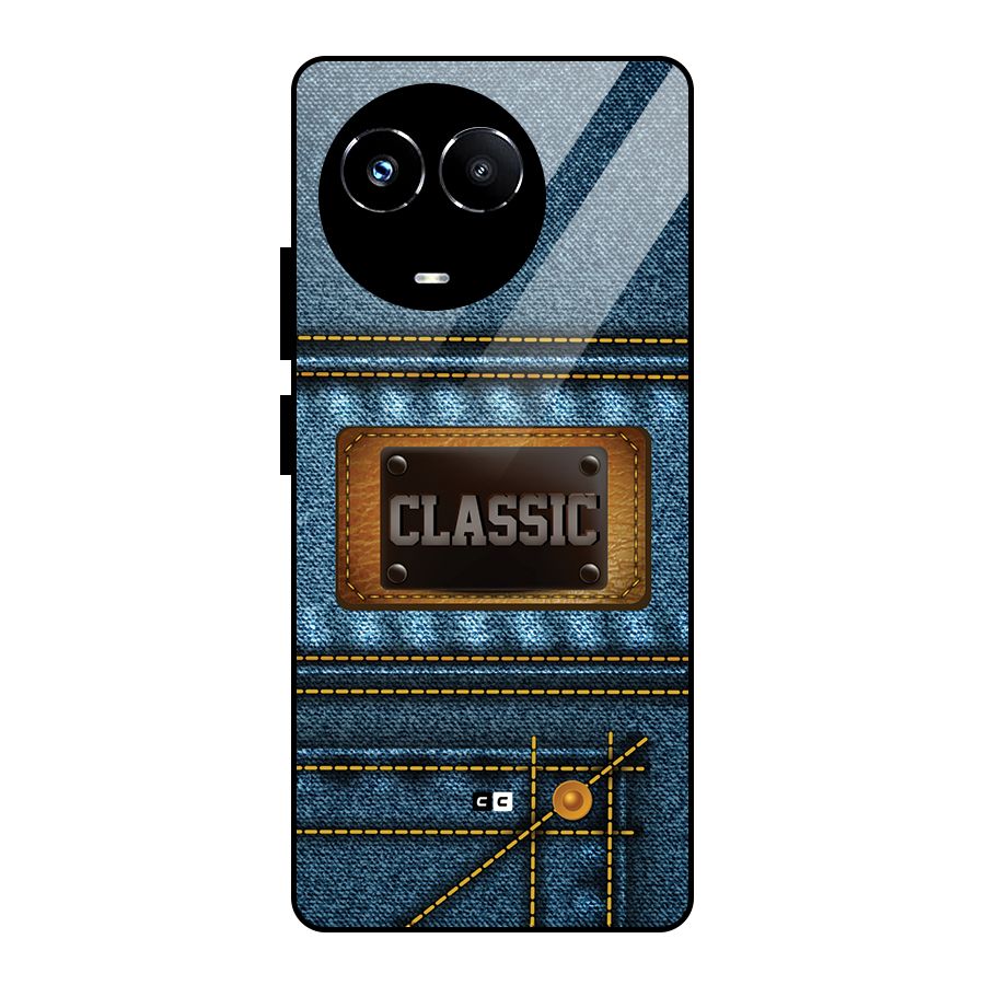 Classic Denim Glass Back Case for Realme 11X