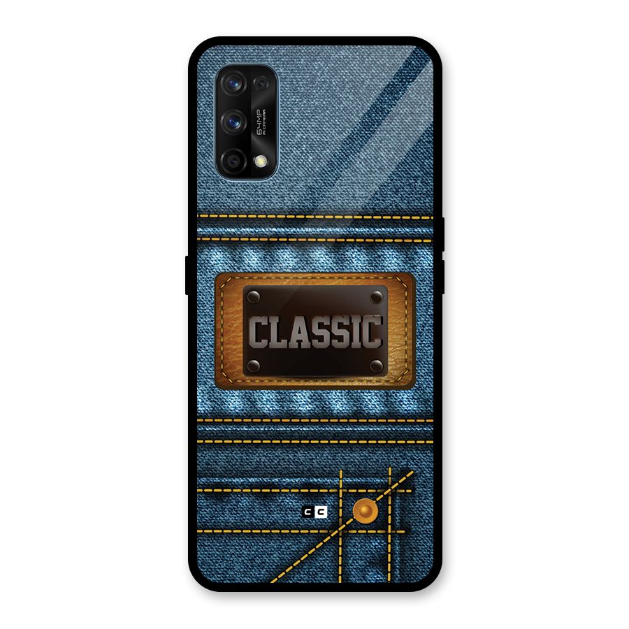 Classic Denim Glass Back Case for Realme 7 Pro