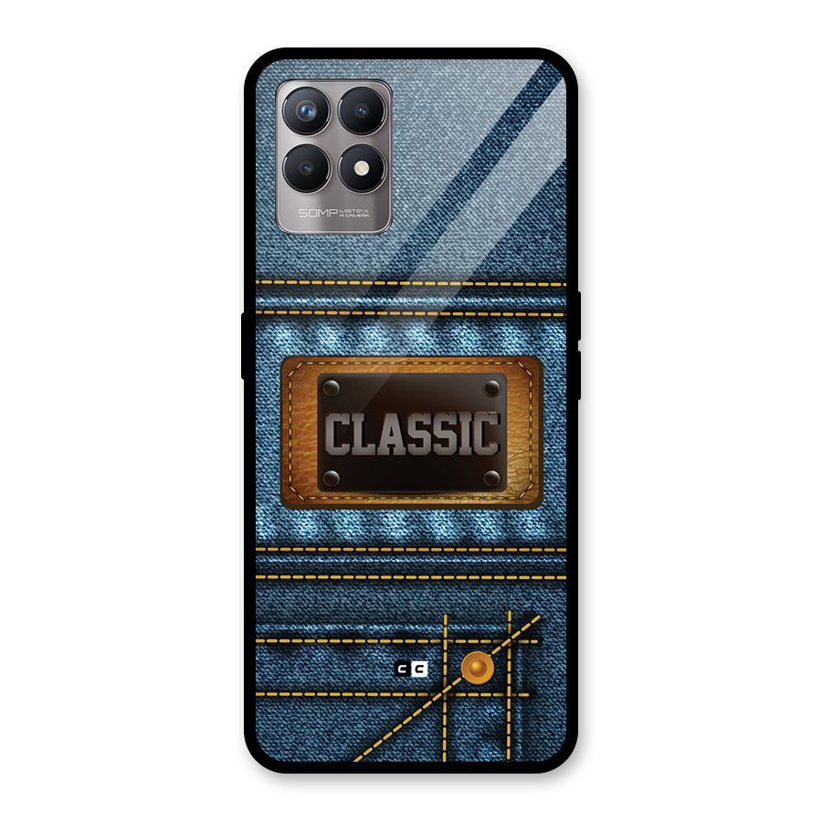 Classic Denim Glass Back Case for Realme 8i