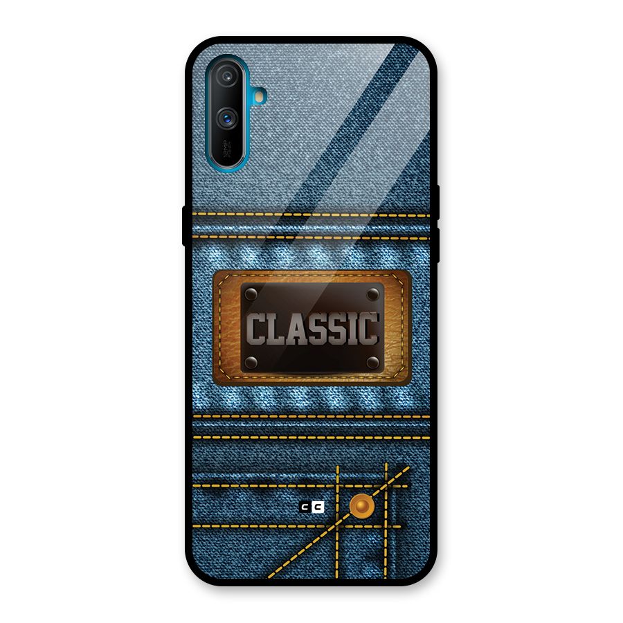 Classic Denim Glass Back Case for Realme C3