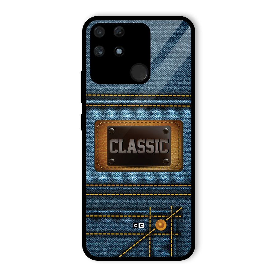 Classic Denim Glass Back Case for Realme Narzo 50A