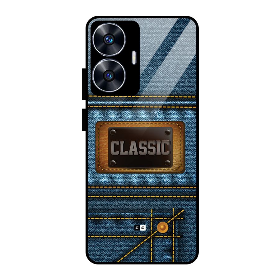 Classic Denim Glass Back Case for Realme Narzo N55