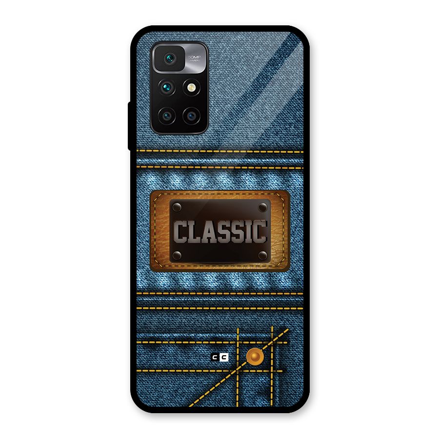 Classic Denim Glass Back Case for Redmi 10 Prime