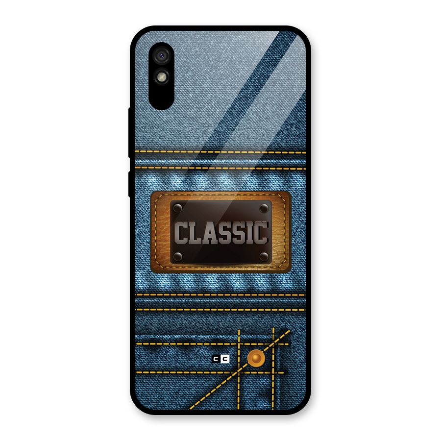 Classic Denim Glass Back Case for Redmi 9A