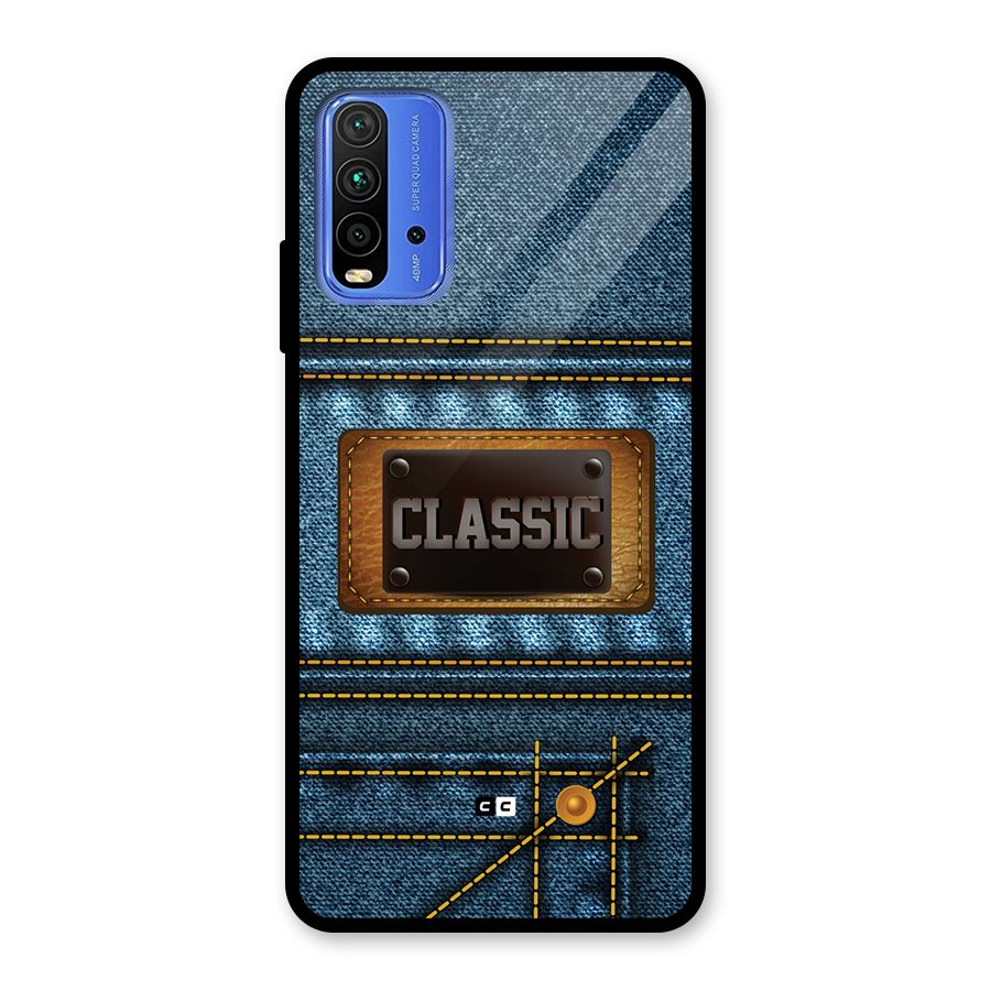 Classic Denim Glass Back Case for Redmi 9 Power
