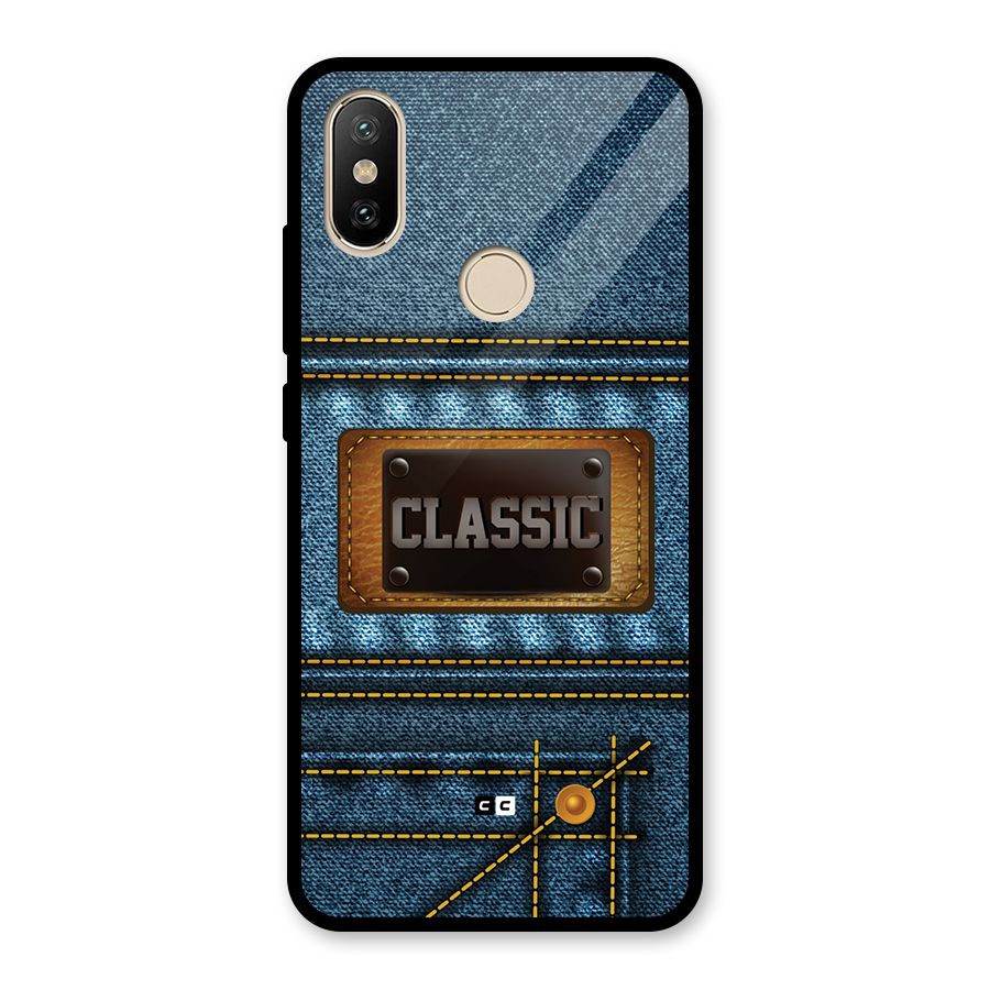 Classic Denim Glass Back Case for Redmi A2
