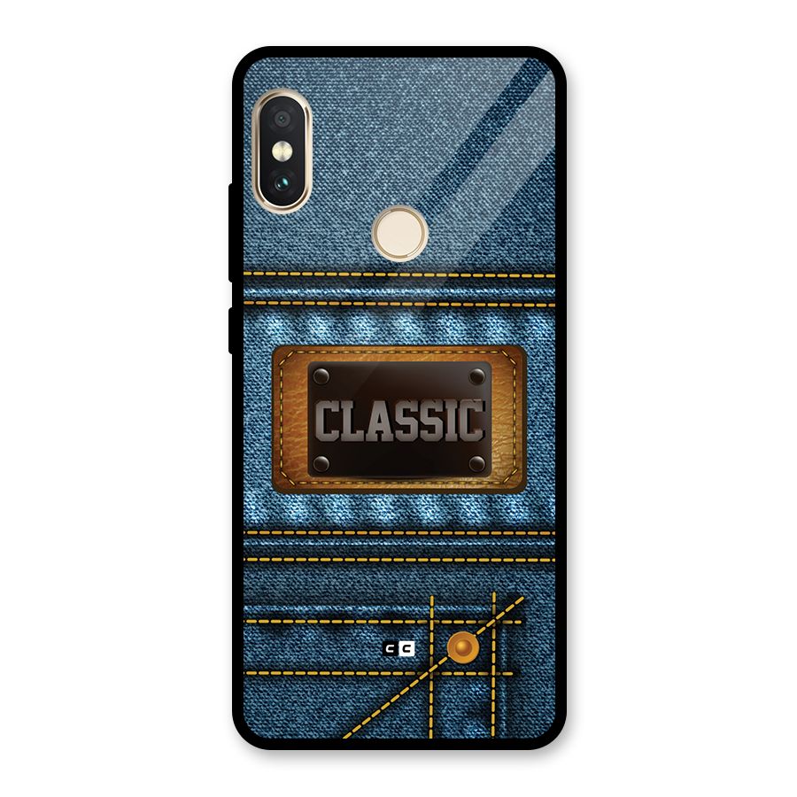Classic Denim Glass Back Case for Redmi Note 5 Pro