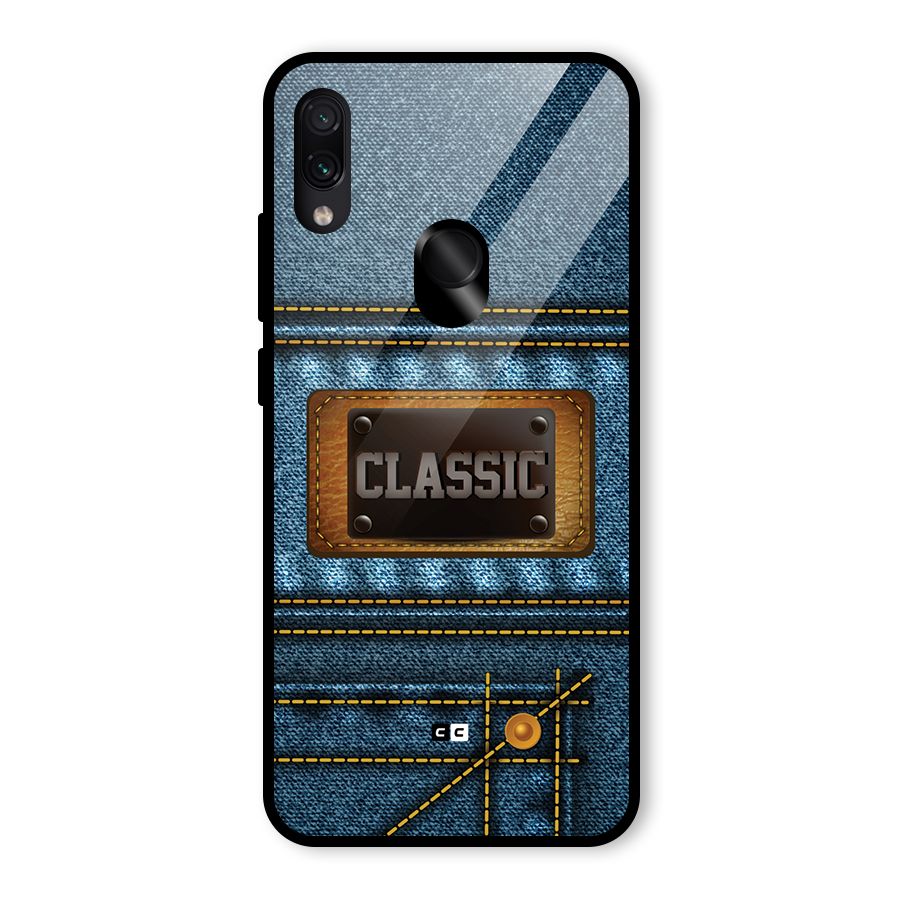 Classic Denim Glass Back Case for Redmi Note 7 Pro
