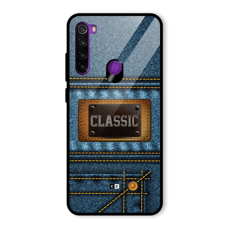 Classic Denim Glass Back Case for Redmi Note 8