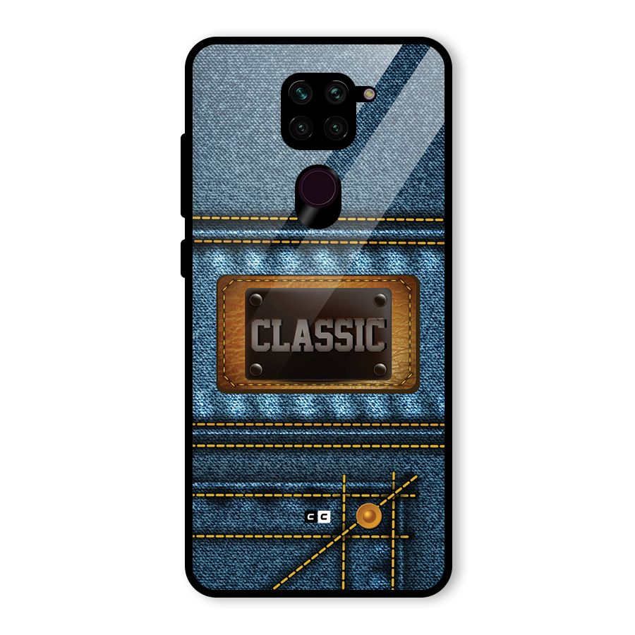 Classic Denim Glass Back Case for Redmi Note 9