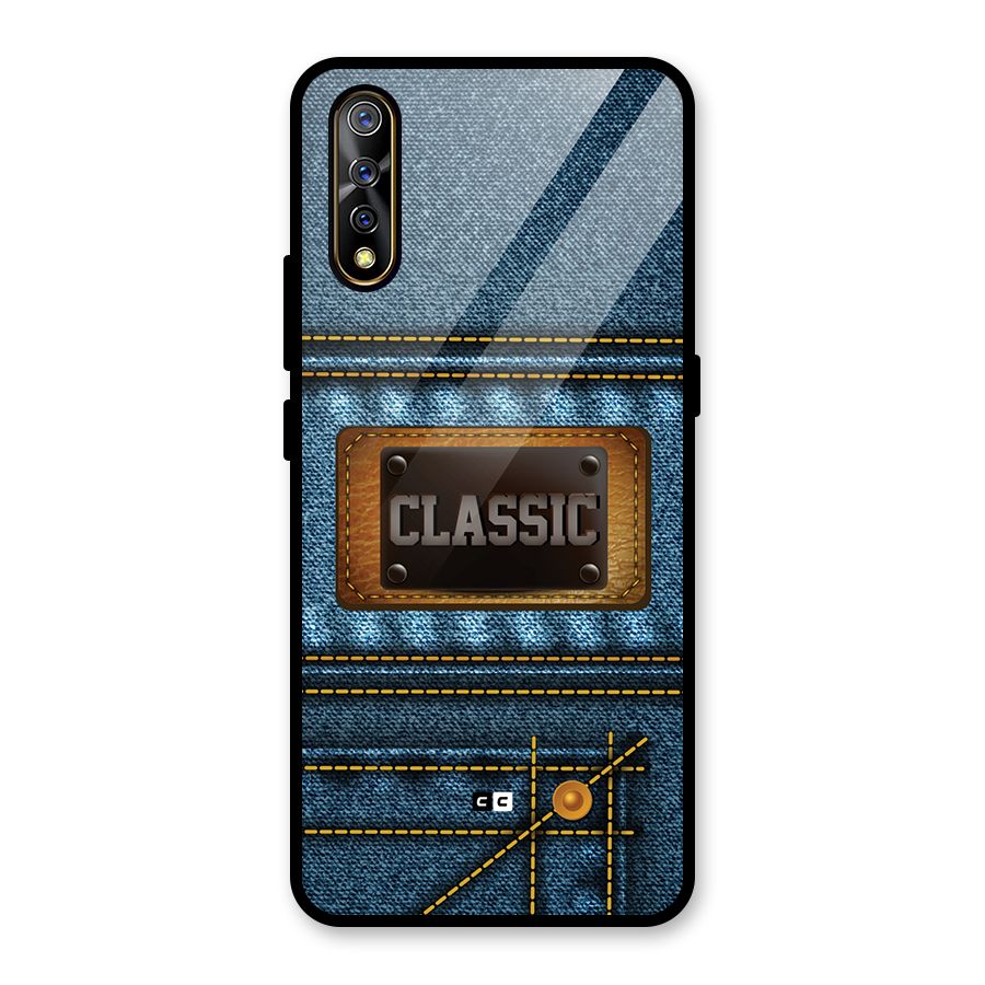 Classic Denim Glass Back Case for Vivo S1