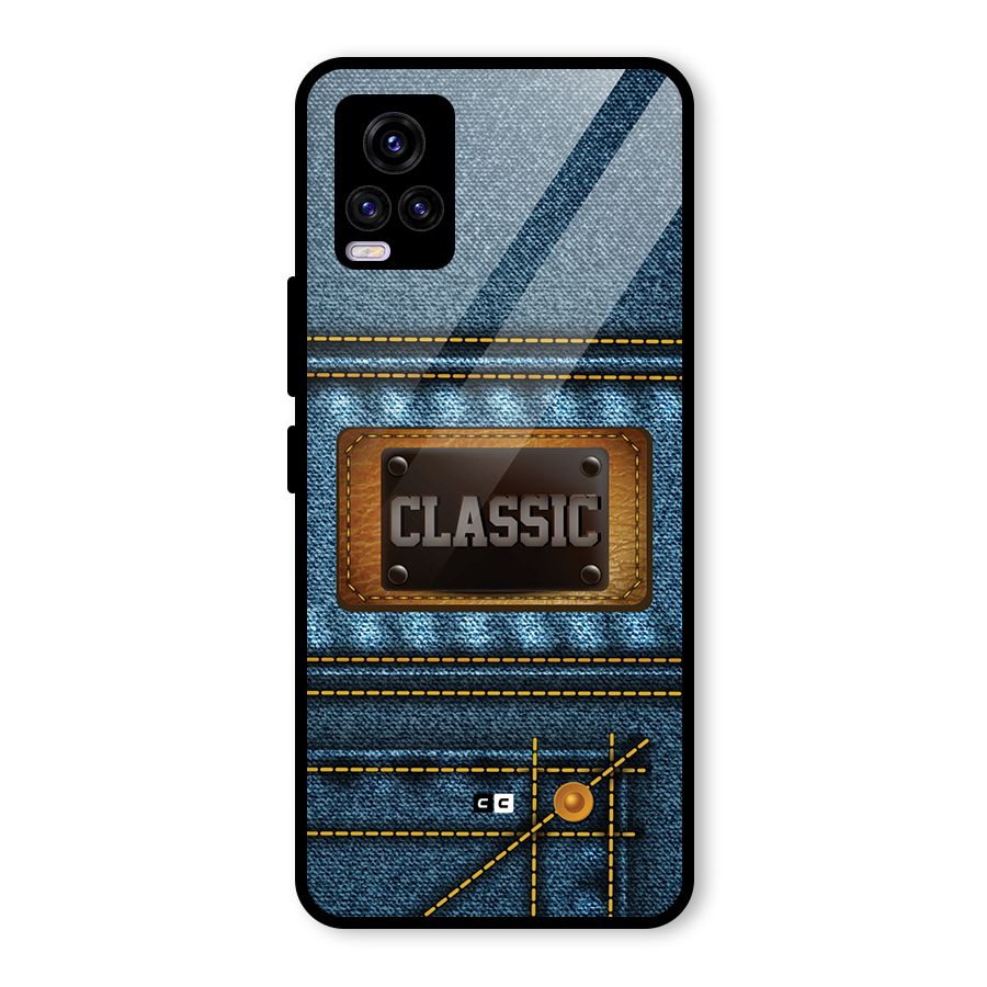 Classic Denim Glass Back Case for Vivo V20