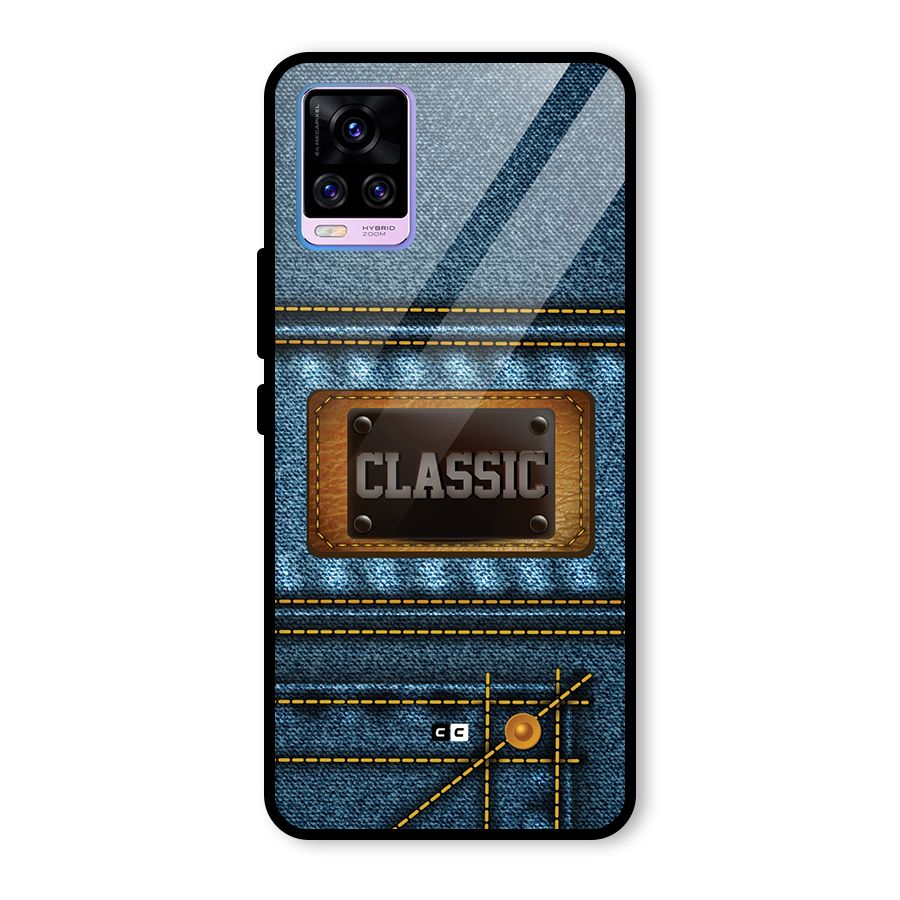 Classic Denim Glass Back Case for Vivo V20 Pro
