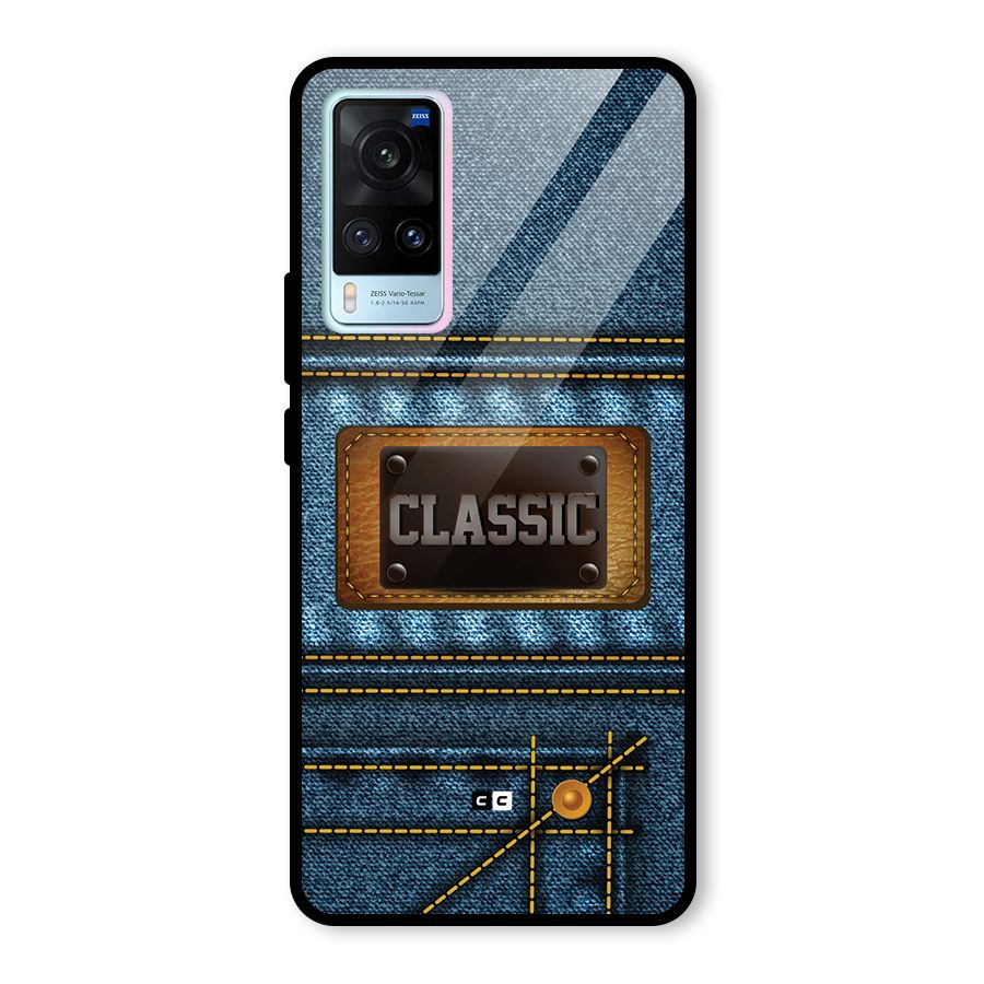 Classic Denim Glass Back Case for Vivo X60