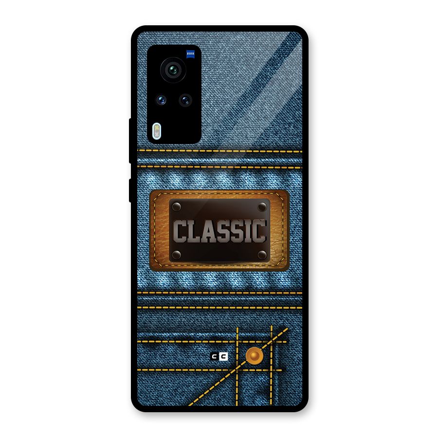 Classic Denim Glass Back Case for Vivo X60 Pro