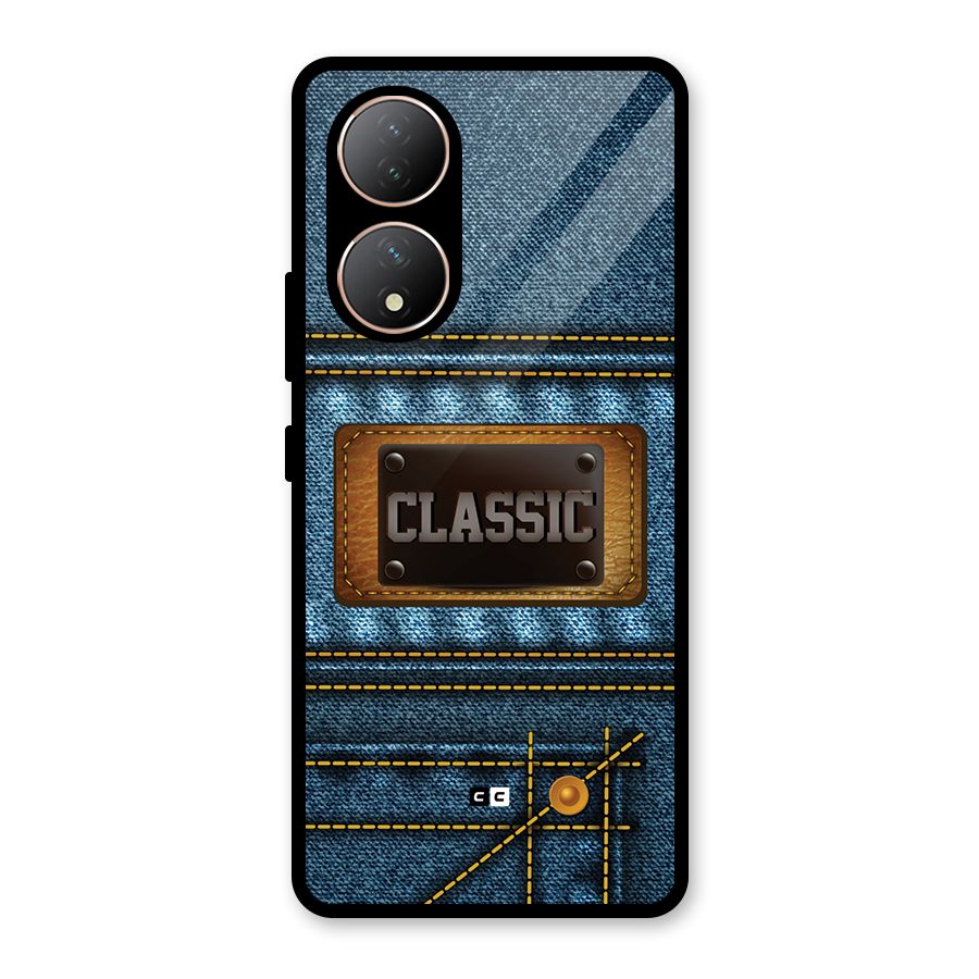 Classic Denim Glass Back Case for Vivo Y100