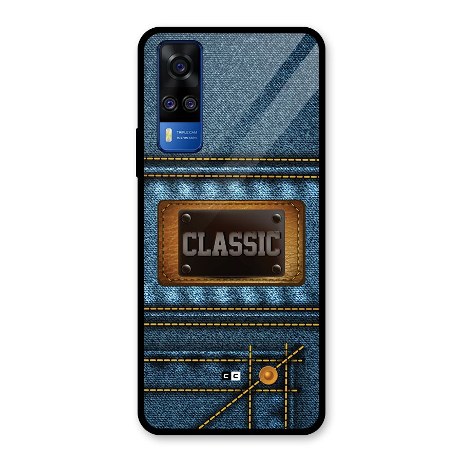 Classic Denim Glass Back Case for Vivo Y31