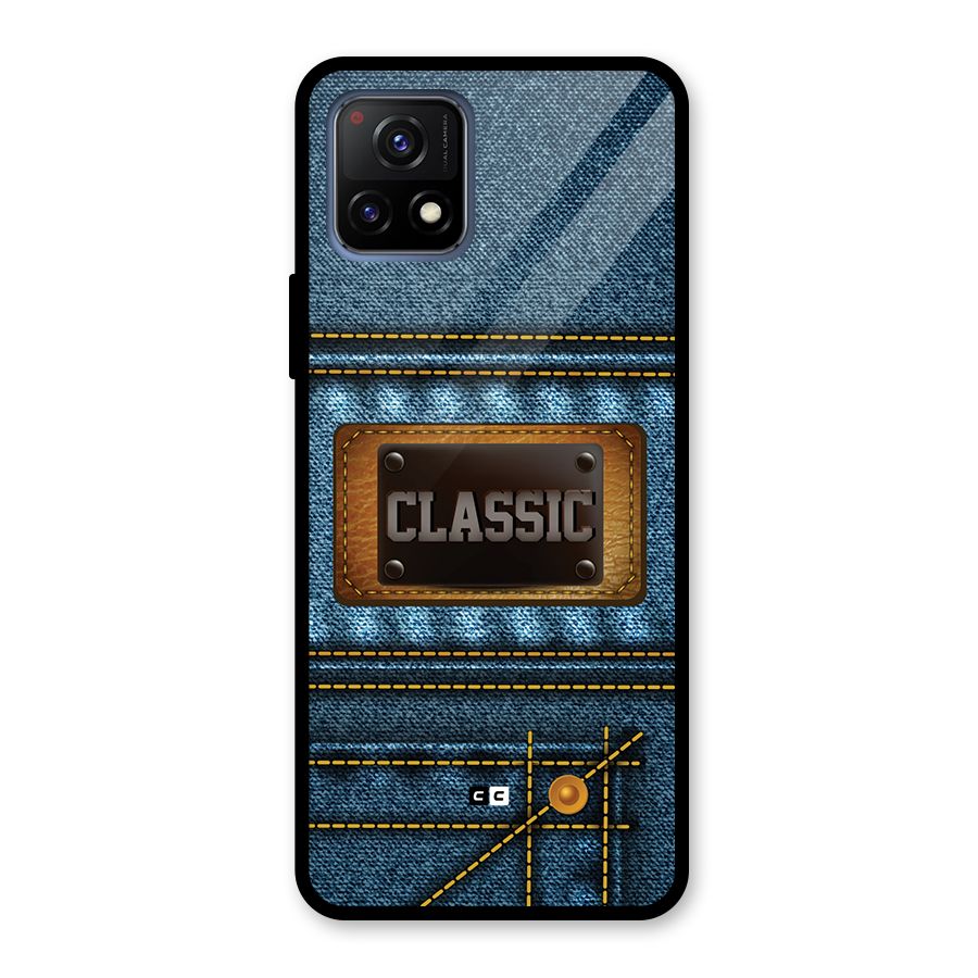 Classic Denim Glass Back Case for Vivo Y72 5G