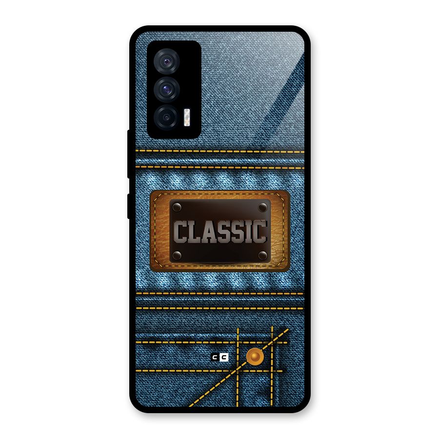 Classic Denim Glass Back Case for Vivo iQOO 7 5G