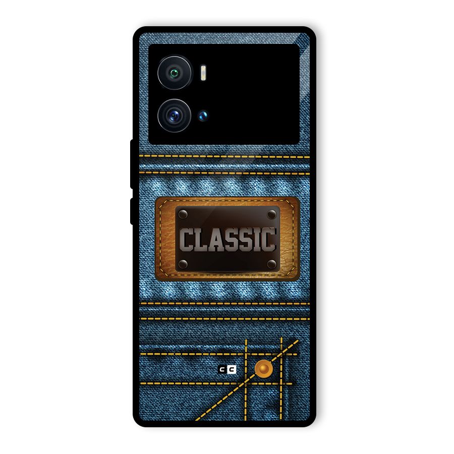 Classic Denim Glass Back Case for Vivo iQOO 9 Pro