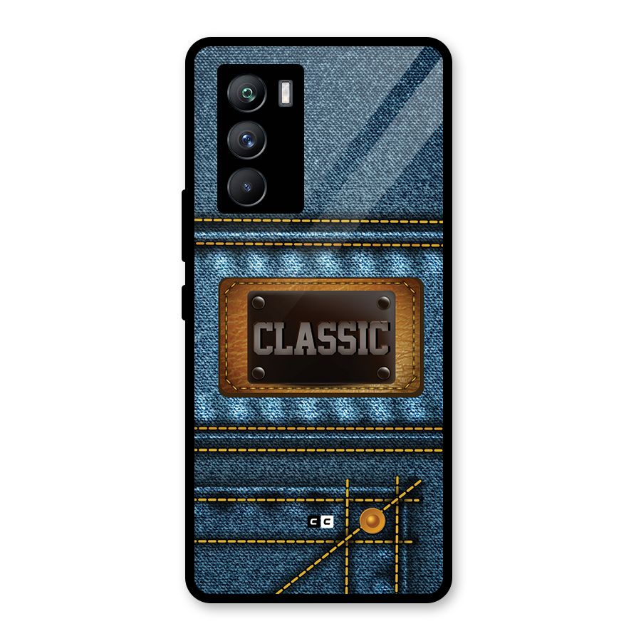 Classic Denim Glass Back Case for Vivo iQOO 9 SE
