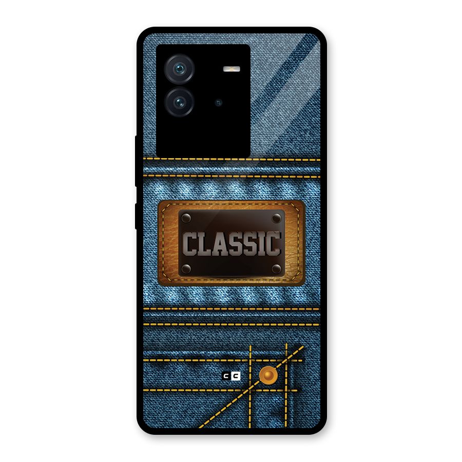 Classic Denim Glass Back Case for Vivo iQOO Neo 6 5G