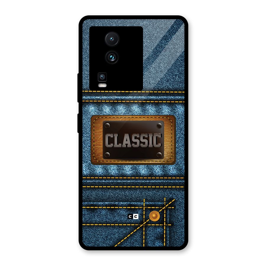 Classic Denim Glass Back Case for Vivo iQOO Neo 7 Pro